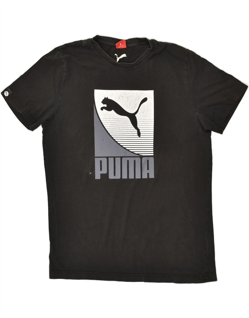 PUMA Mens Graphic T-Shirt Top Large Black Cotton | Vintage Puma | Thrift | Second-Hand Puma | Used Clothing | Messina Hembry 