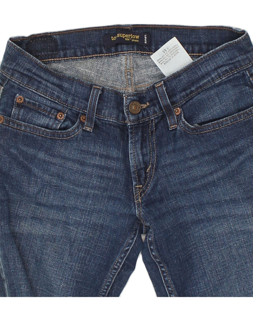 LEVI'S Womens 524 Bootcut Jeans US 1 XS W28 L30 Blue Cotton | Vintage Levi's | Thrift | Second-Hand Levi's | Used Clothing | Messina Hembry 