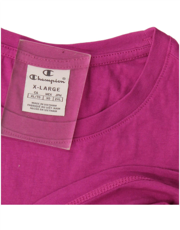 Champion Womens Graphic T-Shirt Top UK 18 XL Pink