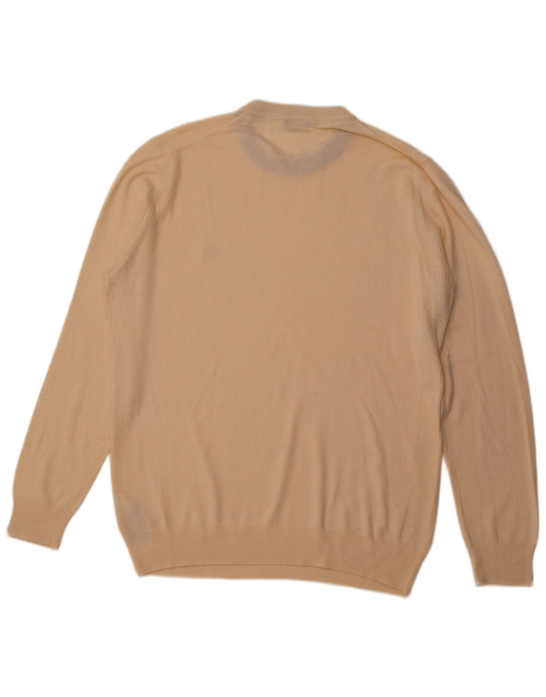 GUESS Mens Crew Neck Jumper Sweater UK 44 2XL Beige Polyamide