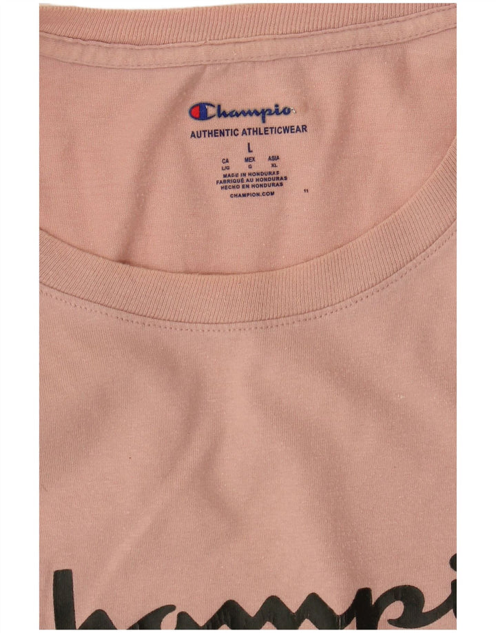 Champion Mens Graphic T-Shirt Top Large Pink