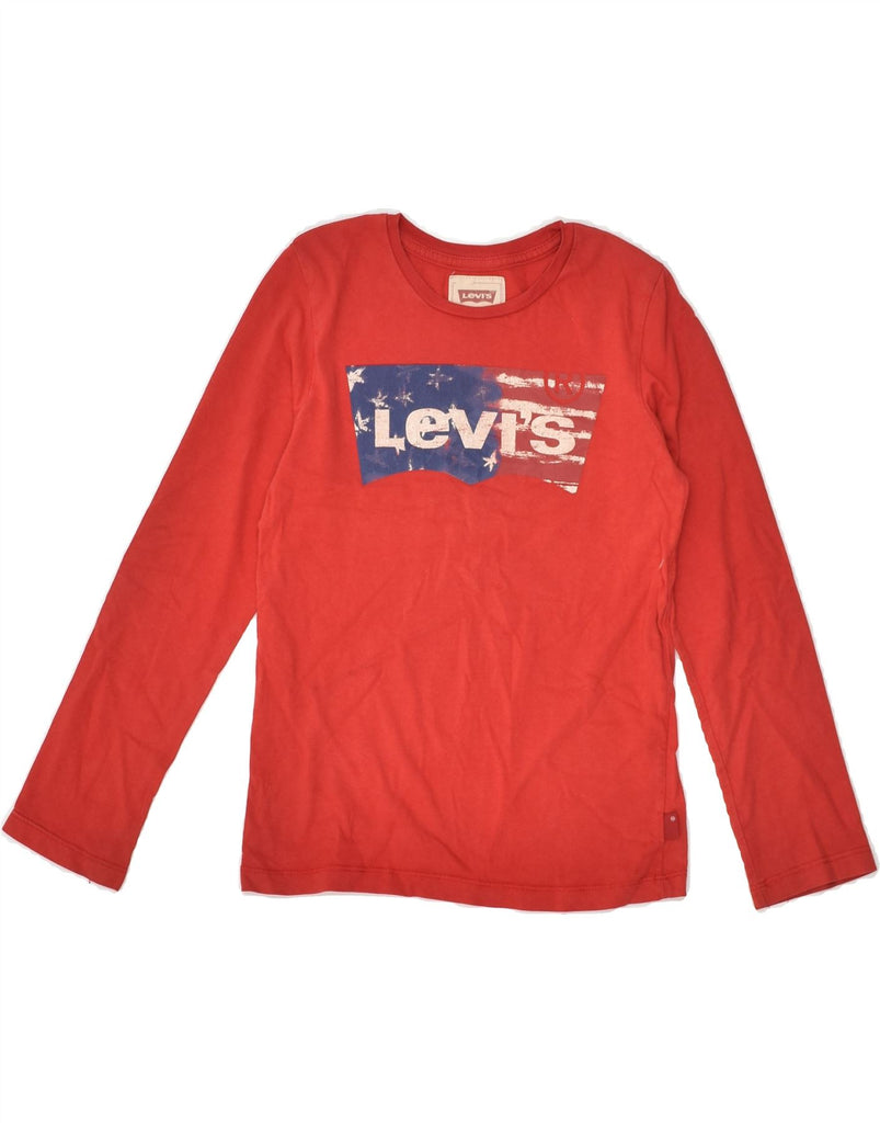 LEVI'S Boys Graphic Top Long Sleeve 9-10 Years Red Cotton | Vintage Levi's | Thrift | Second-Hand Levi's | Used Clothing | Messina Hembry 