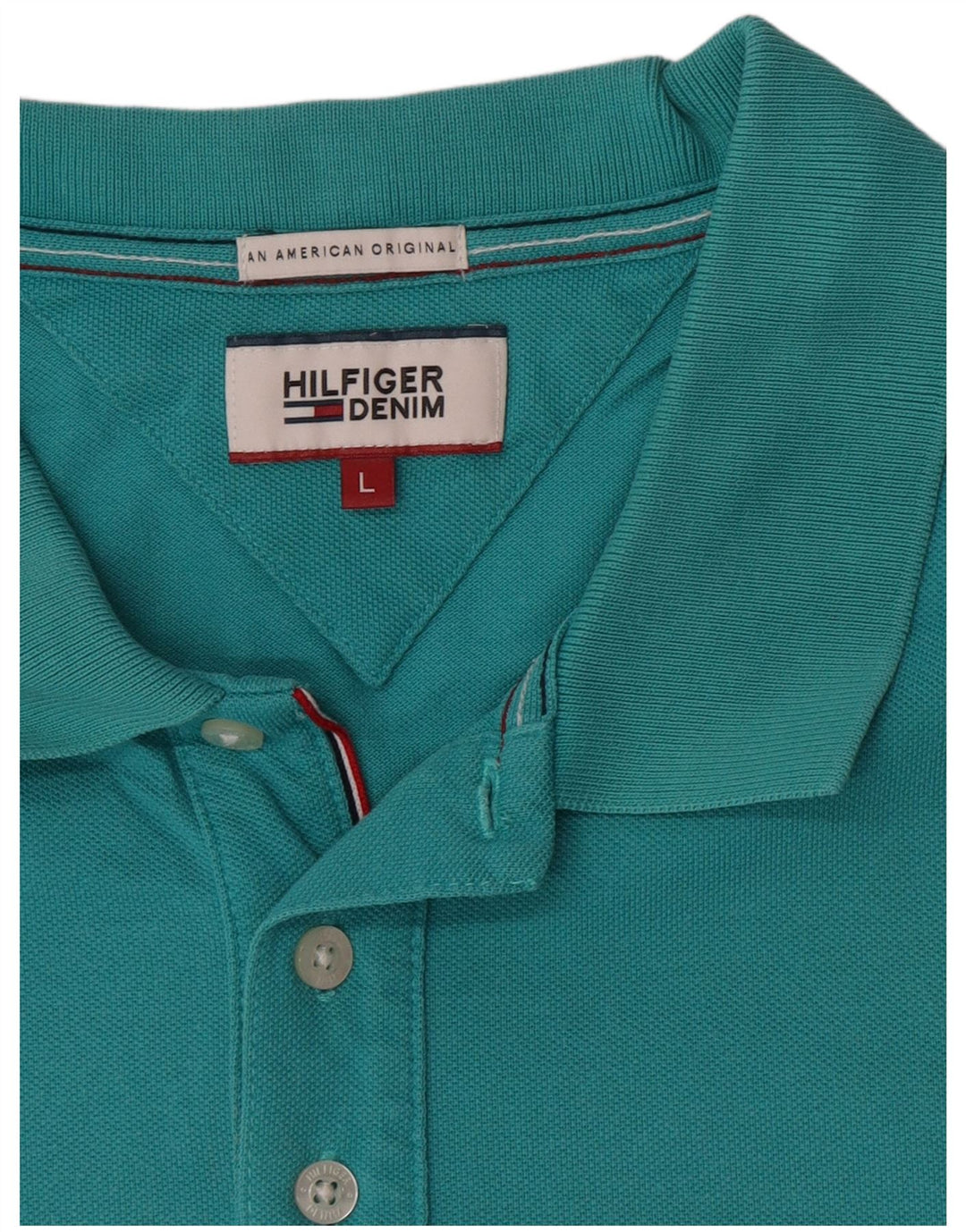 Tommy Hilfiger Mens Polo Shirt Large Turquoise