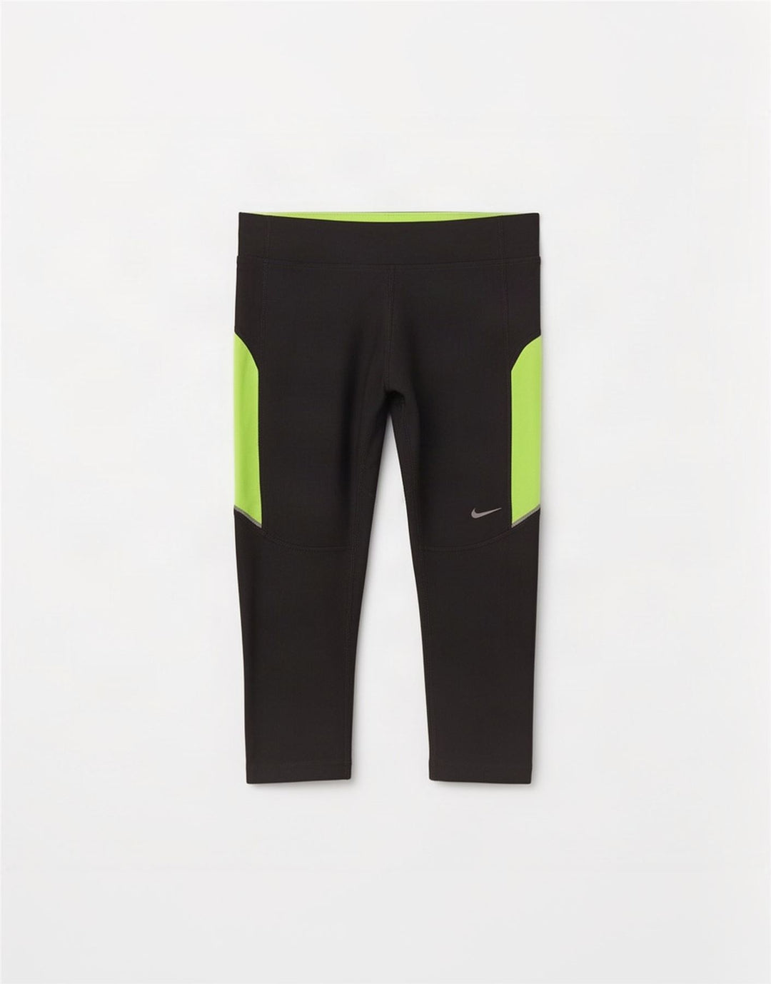Nike Womens Dri Fit Capri Leggings UK 10 Small Grey Colourblock Polyester