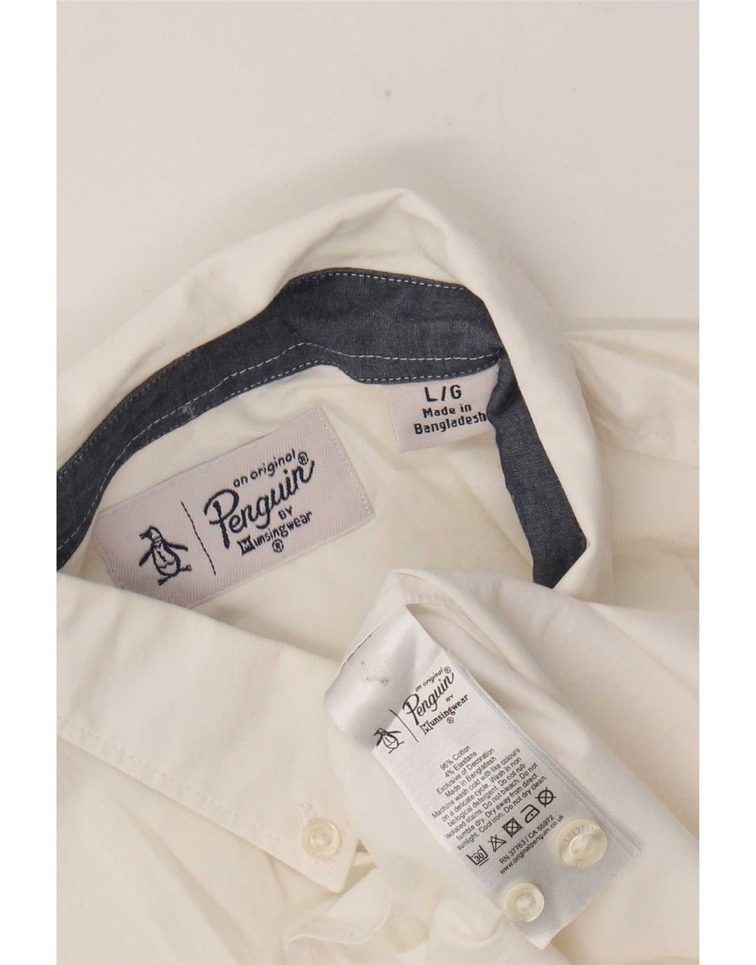 Penguin Mens Shirt Large White Cotton