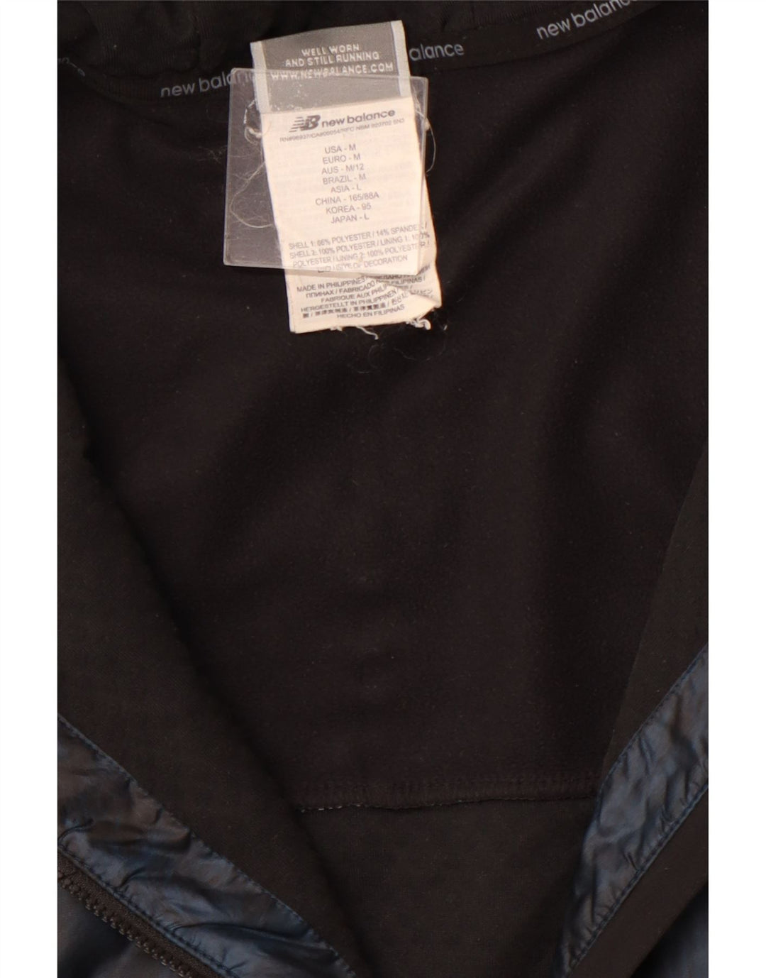 NEW BALANCE Womens Tracksuit Top Jacket UK 14 Medium Black Colourblock
