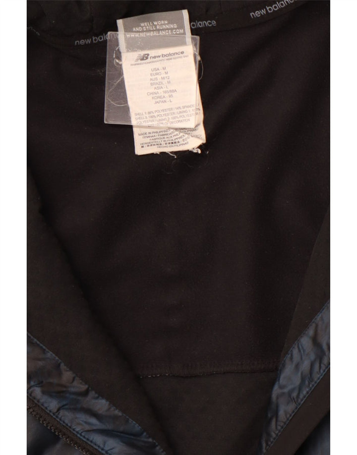 NEW BALANCE Womens Tracksuit Top Jacket UK 14 Medium Black Colourblock