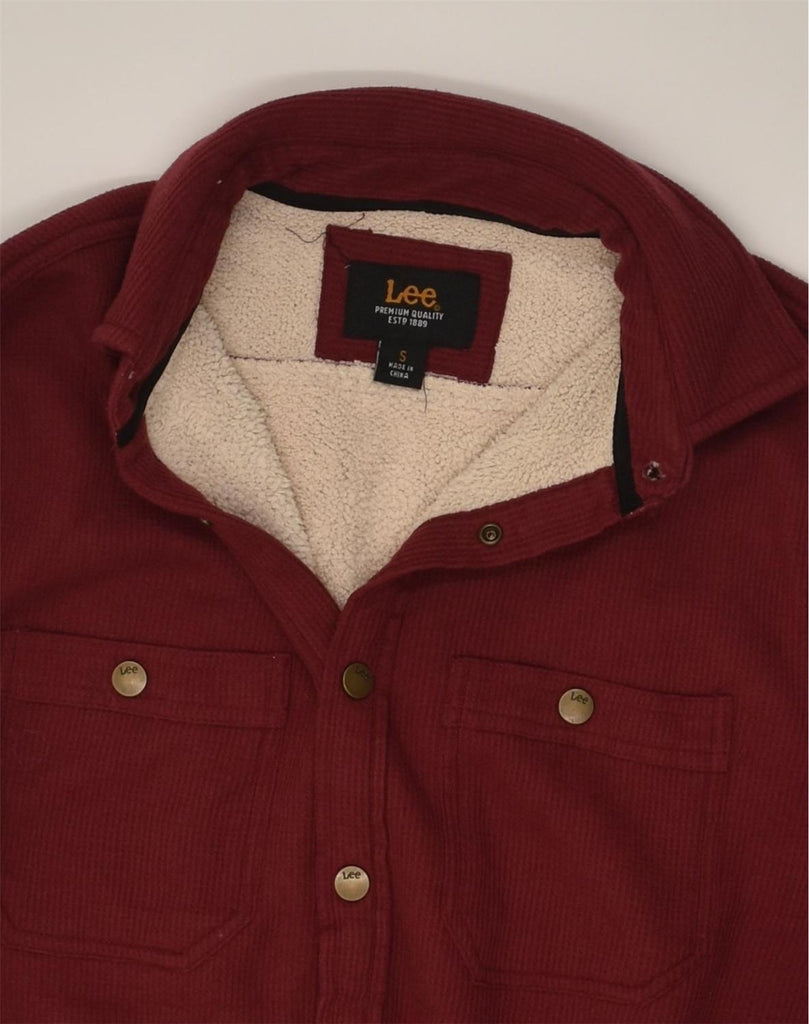 LEE Mens Sherpa Shirt Small Burgundy Cotton | Vintage Lee | Thrift | Second-Hand Lee | Used Clothing | Messina Hembry 