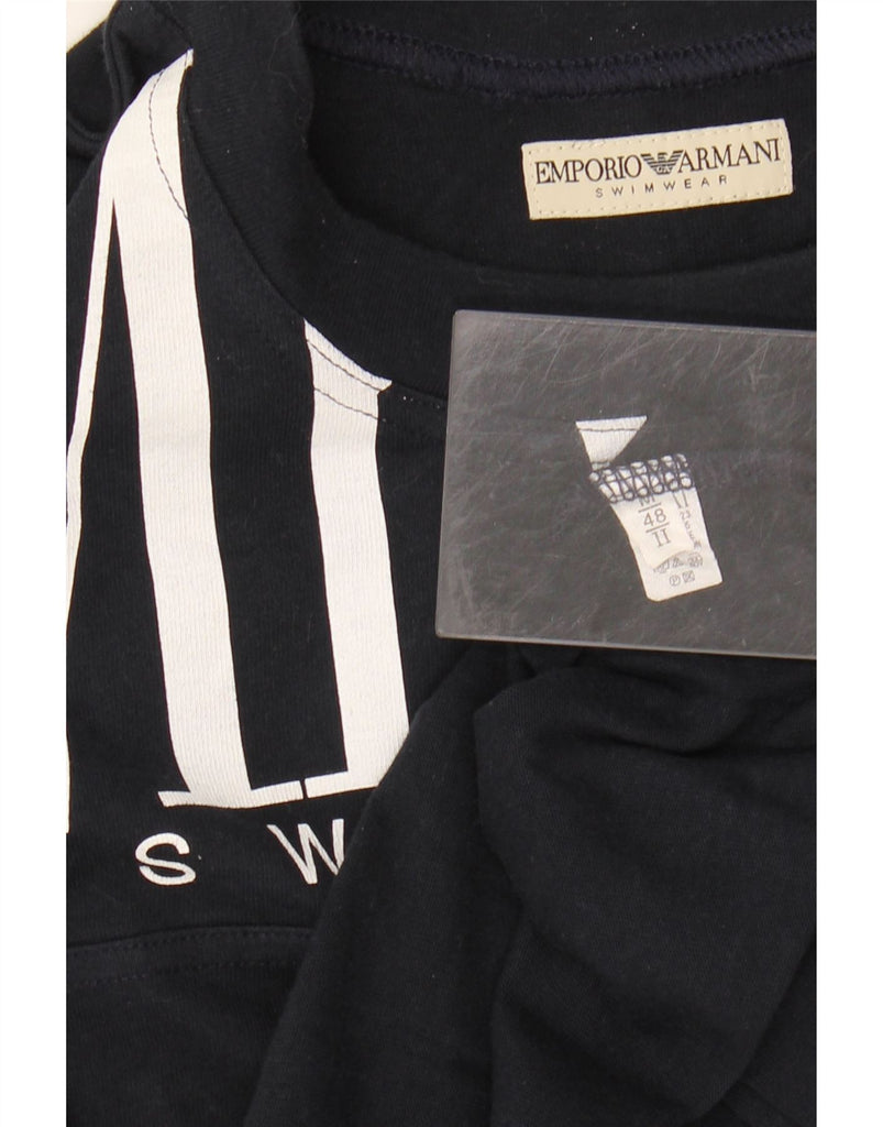 EMPORIO ARMANI Mens Graphic T-Shirt Top Medium Navy Blue Cotton Vintage Emporio Armani and Second-Hand Emporio Armani from Messina Hembry 