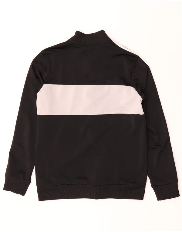 Adidas Boys Tracksuit Top Jacket 11-12 Years Black Colourblock Polyester