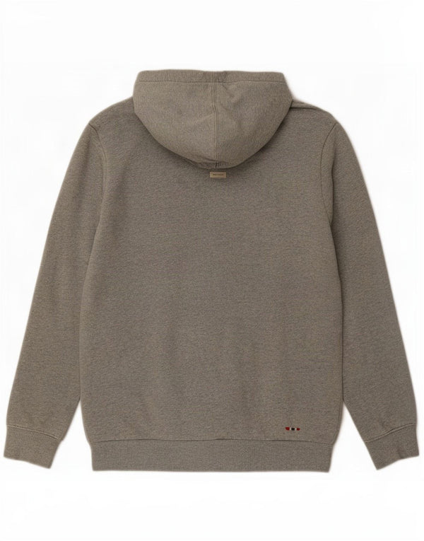 Napapijri Mens Geographic Graphic Hoodie Jumper Medium Grey Cotton