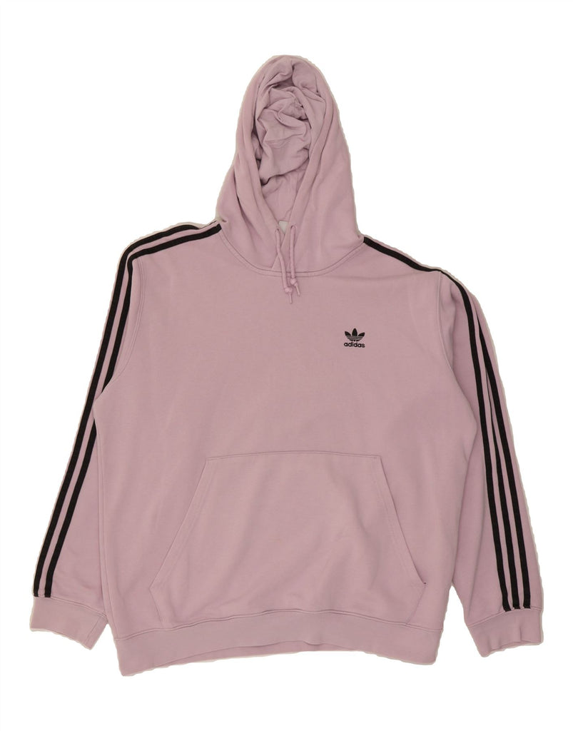 ADIDAS Womens Oversized Hoodie Jumper UK 16 Large Purple Cotton Vintage Adidas and Second-Hand Adidas from Messina Hembry 