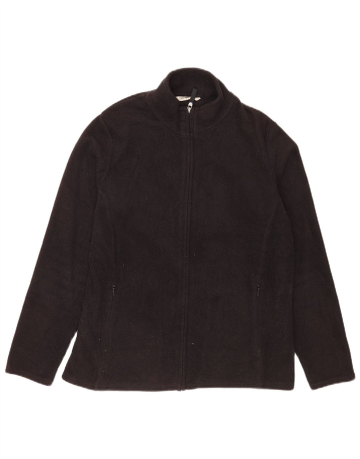 Marks & Spencer Womens Fleece Jacket UK 16 Large Black Polyester