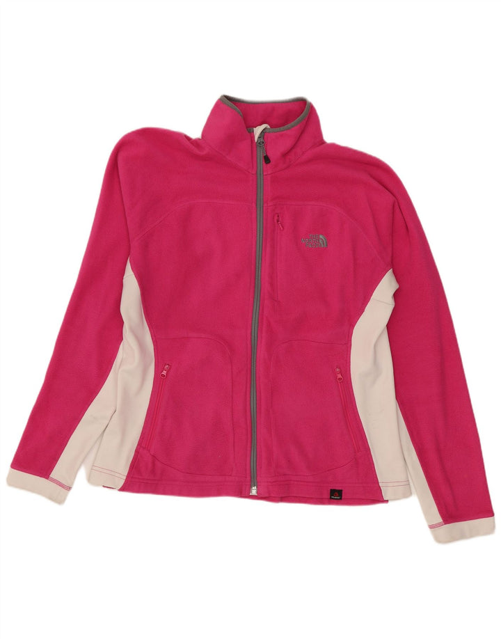 The North Face Womens Fleece Jacket UK 16 Large Pink Colourblock Polyester