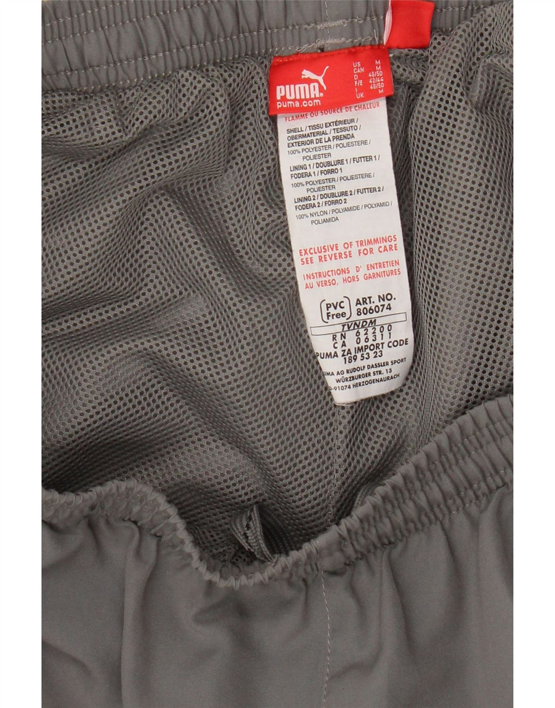 Puma Mens Graphic Tracksuit Trousers Medium  Grey Polyester