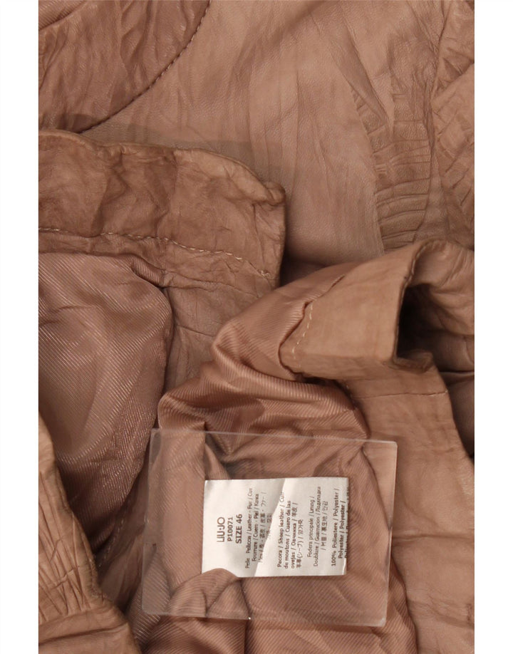 Liu Jo Womens Leather Jacket IT 46 Large Brown Leather