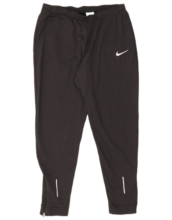 Nike Mens Dri Fit Tracksuit Trousers Joggers Large Black Polyester