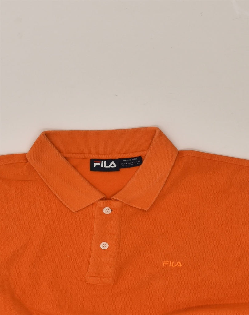 FILA Mens Polo Shirt Large Orange Cotton | Vintage Fila | Thrift | Second-Hand Fila | Used Clothing | Messina Hembry 