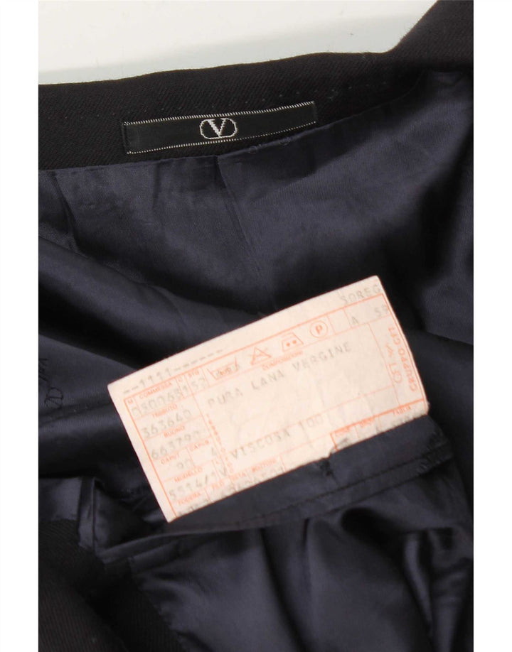 Valentino Mens 2 Button Blazer Jacket IT 50 Large Navy Blue Wool