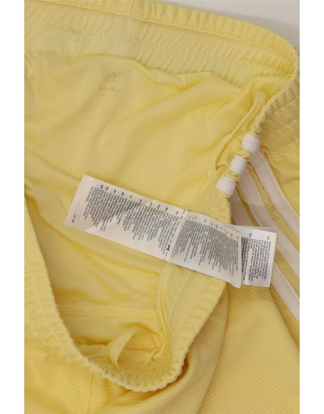 Adidas Womens Sport Shorts UK 12 Medium Yellow Polyester
