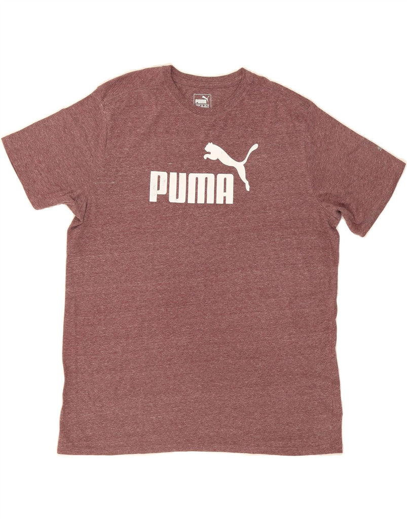 PUMA Mens Graphic T-Shirt Top XL Burgundy Cotton Vintage Puma and Second-Hand Puma from Messina Hembry 