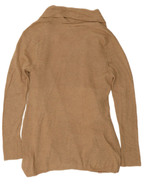 Phase Eight Womens Longline Open Cardigan Sweater UK 14 Medium Beige Cotton