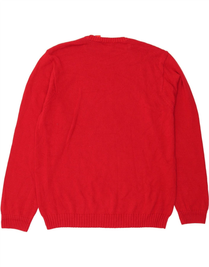 IZOD Mens Crew Neck Jumper Sweater XL Red Cotton Vintage Izod and Second-Hand Izod from Messina Hembry 