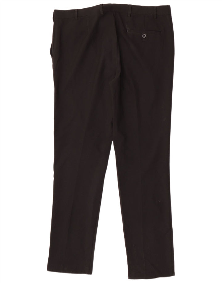 Marks & Spencer Mens Slim Chino Trousers W38 L33 Black Polyester