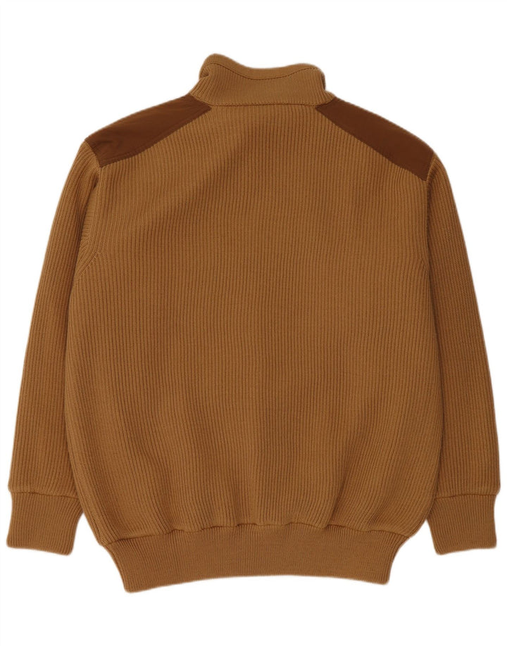 Beretta Mens Cardigan Sweater 2XL Brown Colourblock Wool