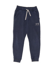 UNDER ARMOUR Boys Tracksuit Trousers Joggers 7-8 Years Small Navy Blue