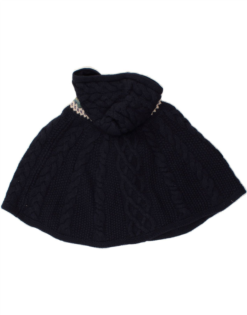 RALPH LAUREN Girls Knit Hooded Poncho Coat 2-3 Years Navy Blue Wool | Vintage Ralph Lauren | Thrift | Second-Hand Ralph Lauren | Used Clothing | Messina Hembry 