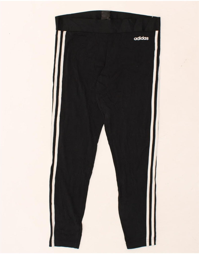 ADIDAS Womens Leggings UK 12/14 Medium Black Cotton | Vintage Adidas | Thrift | Second-Hand Adidas | Used Clothing | Messina Hembry 