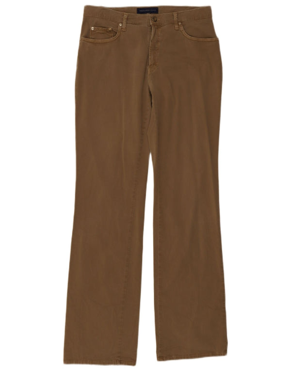 Trussardi Womens Bootcut Casual Trousers IT 46 Large W30 L32 Khaki Cotton