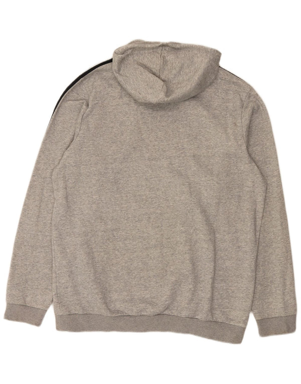 Adidas Mens Hoodie Jumper XL Grey Flecked Cotton