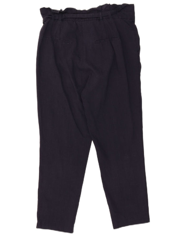 Zara Womens Pegged Chino Trousers Small W26 L25 Navy Blue