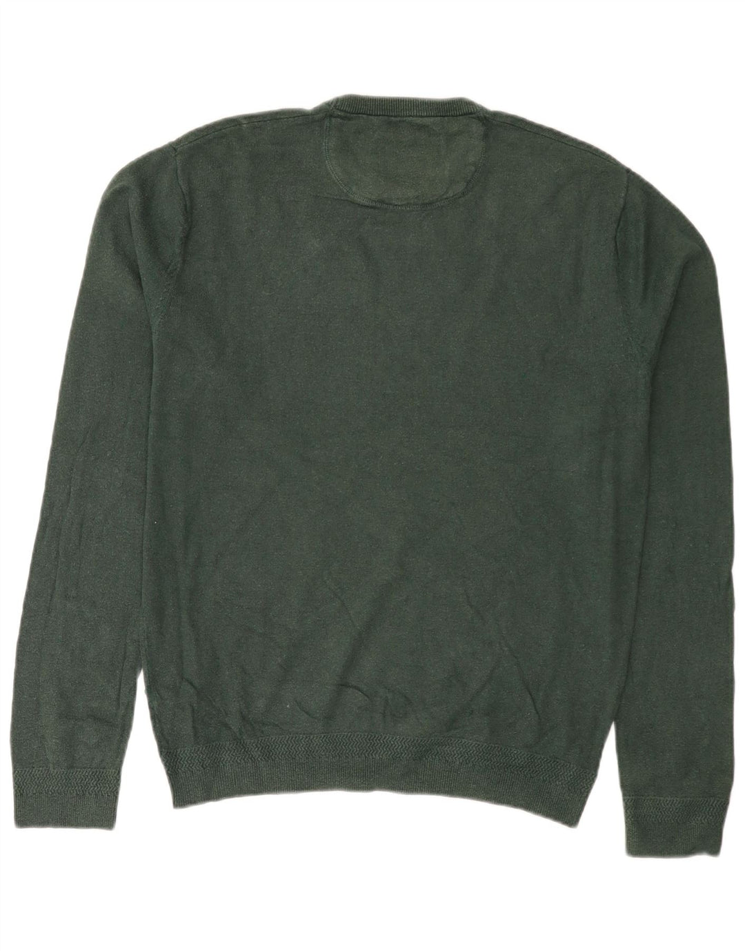 JACK WILLS Mens Crew Neck Jumper Sweater Large Green Cotton
