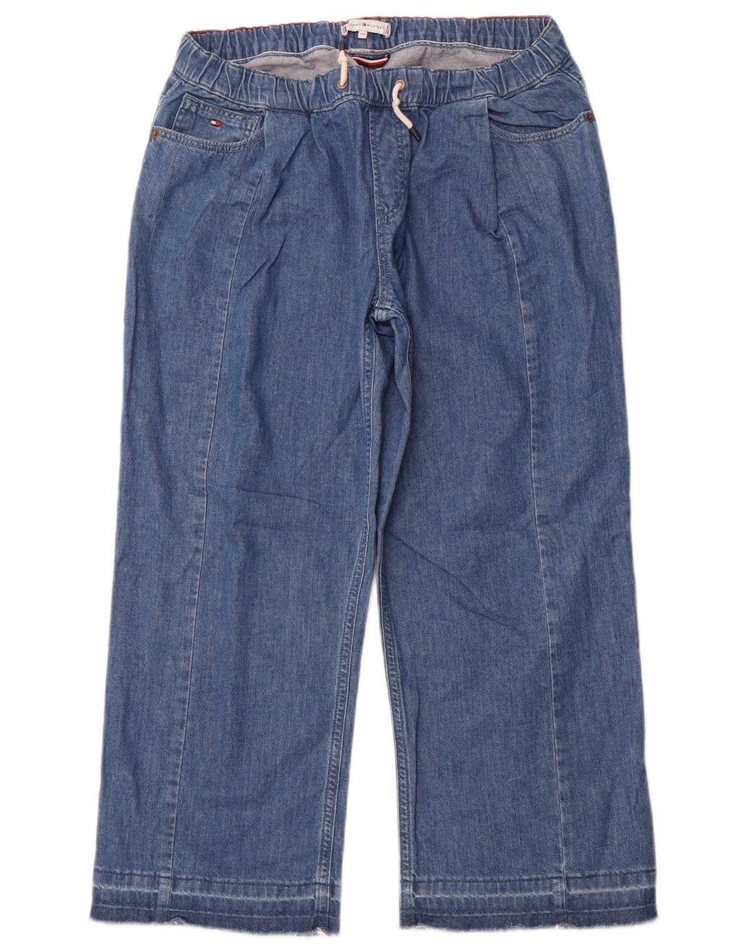 TOMMY HILFIGER Girls Capri Wide Leg Jeans 15-16 Years W28 L23 Blue Cotton