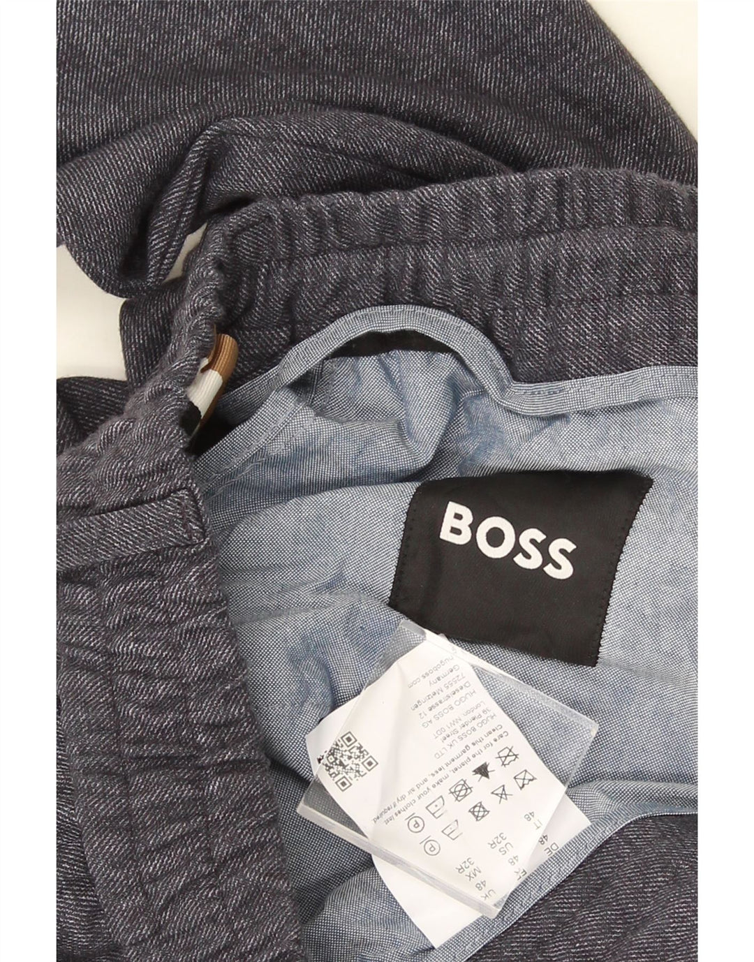 HUGO BOSS Mens Tapered Chino Trousers IT 48 Medium W32 L30 Grey Polyester