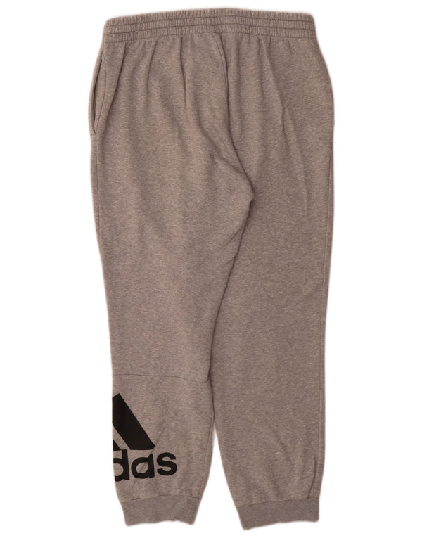 Adidas Mens Graphic Tracksuit Trousers Joggers Large Grey Flecked Cotton