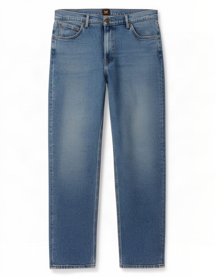 Lee Mens West Straight Jeans W34 L32 Blue Cotton