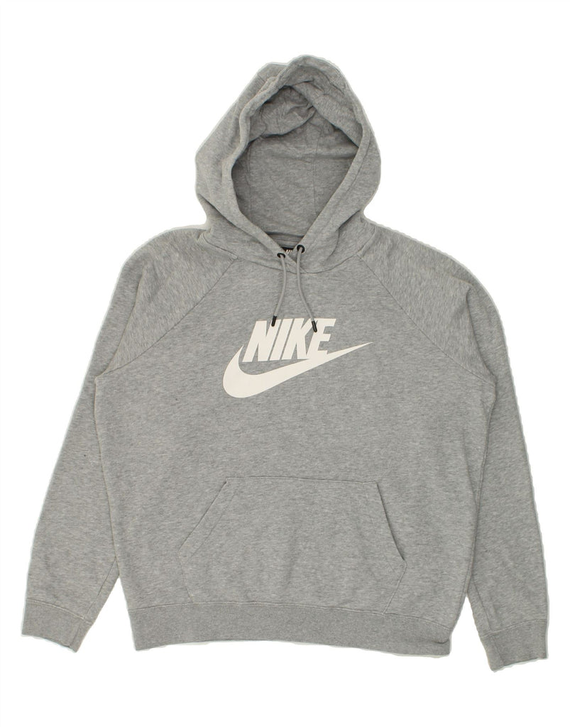 NIKE Mens Graphic Hoodie Jumper Medium Grey Cotton | Vintage Nike | Thrift | Second-Hand Nike | Used Clothing | Messina Hembry 