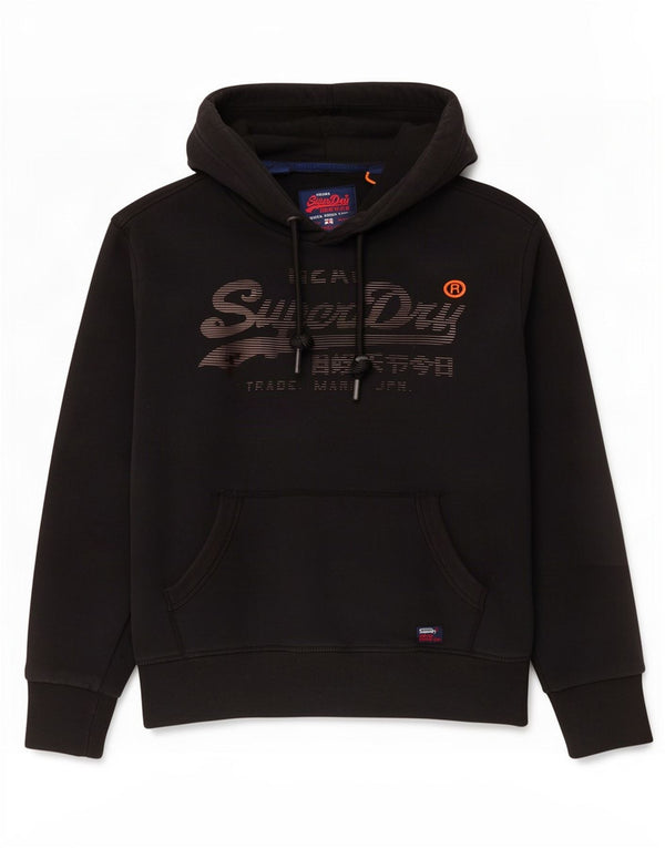 Superdry Mens Graphic Hoodie Jumper Medium Black Cotton