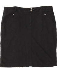 RALPH LAUREN Womens Pencil Skirt US 22 3XL W44  Black Cotton