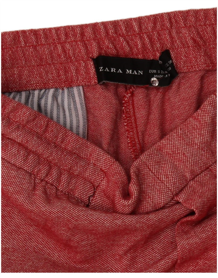Zara Mens Sport Shorts Small Red Flecked