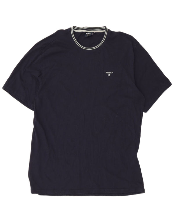 Barbour Mens T-Shirt Top 2XL Navy Blue Cotton