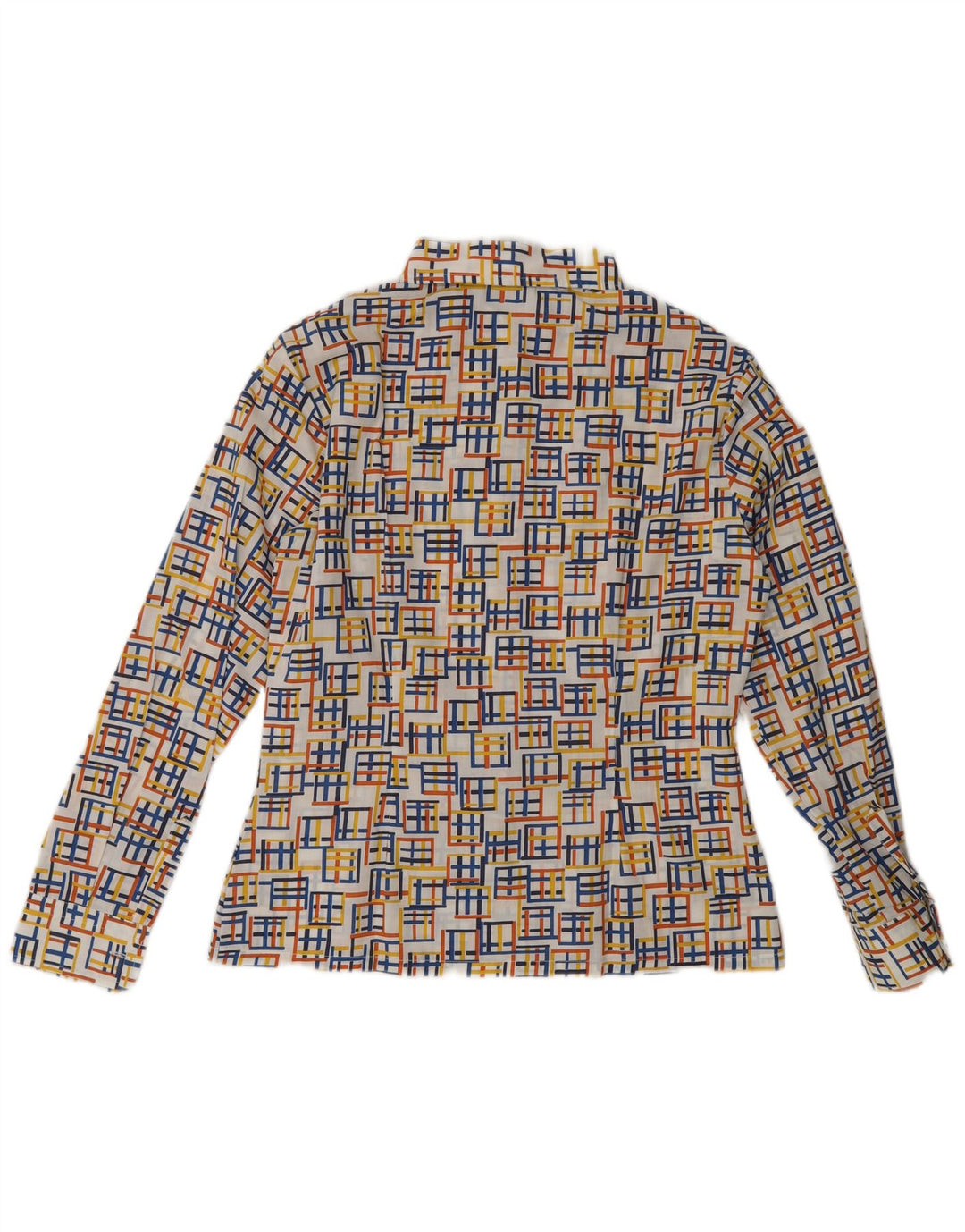 Vintage Womens Shirt Blouse EU 40 Medium Multicoloured Geometric Polyester
