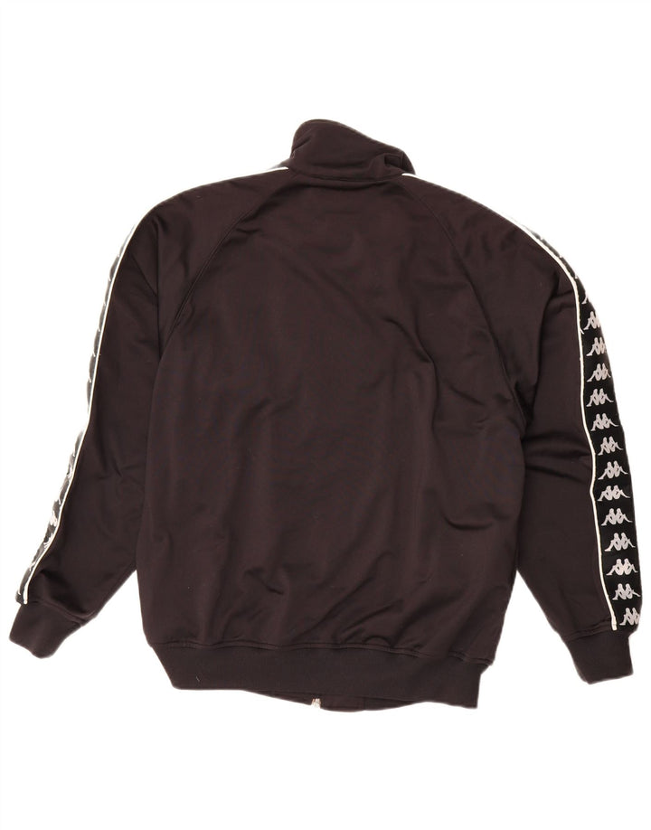 Kappa Mens Graphic Tracksuit Top Jacket Small Black Colourblock Polyester