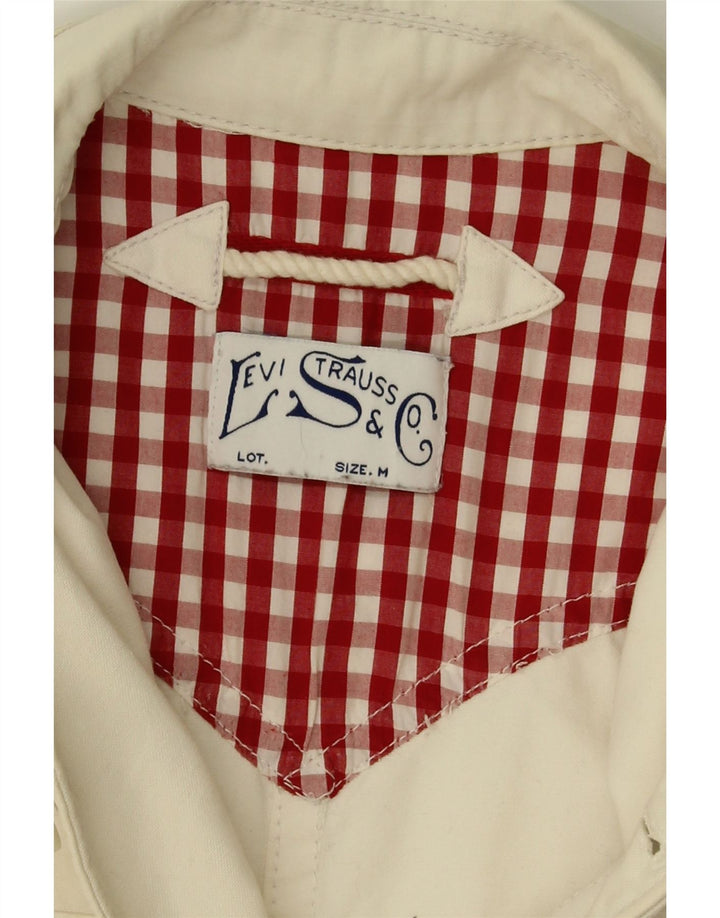 LEVI'S Mens Utility Jacket UK 38 Medium Off White Cotton Vintage Levi's and Second-Hand Levi's from Messina Hembry 