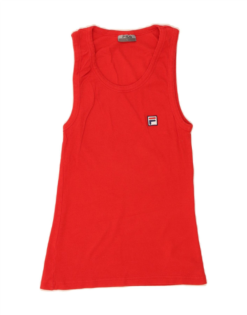 FILA Womens Vest Top UK 14 Large Red Vintage Fila and Second-Hand Fila from Messina Hembry 