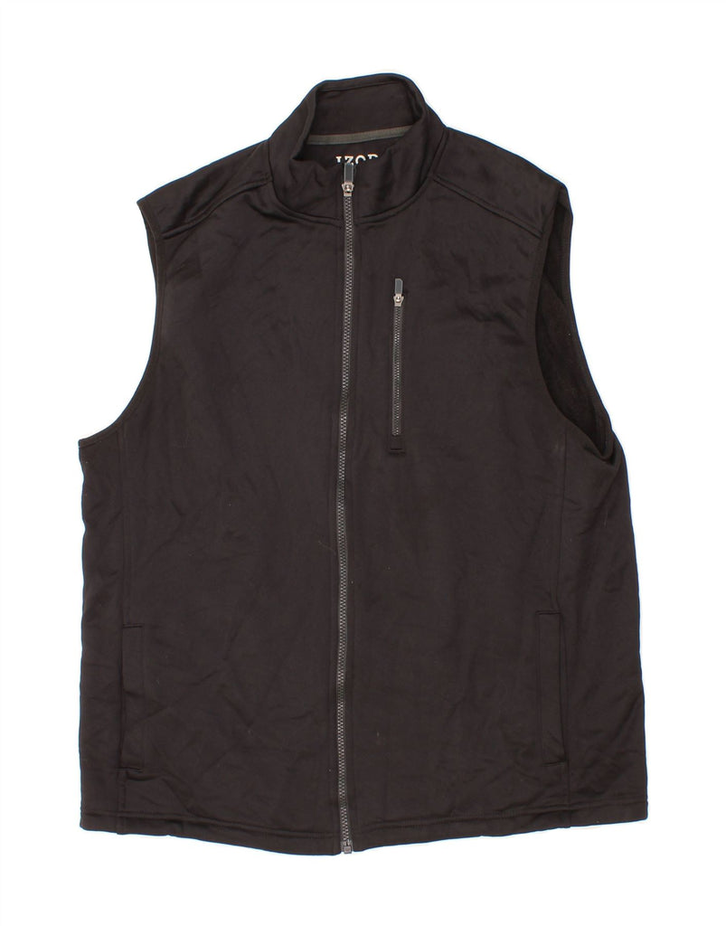 IZOD Mens Sleeveless Tracksuit Top Jacket Medium Black Polyester Vintage Izod and Second-Hand Izod from Messina Hembry 